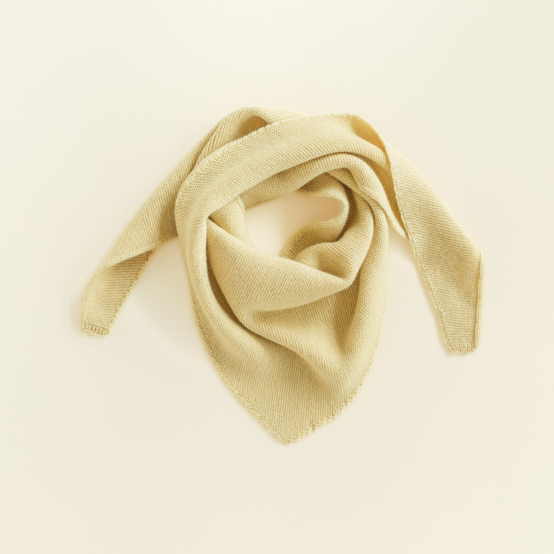 Hvid - Triangel Sjaal - 100% Merino wol