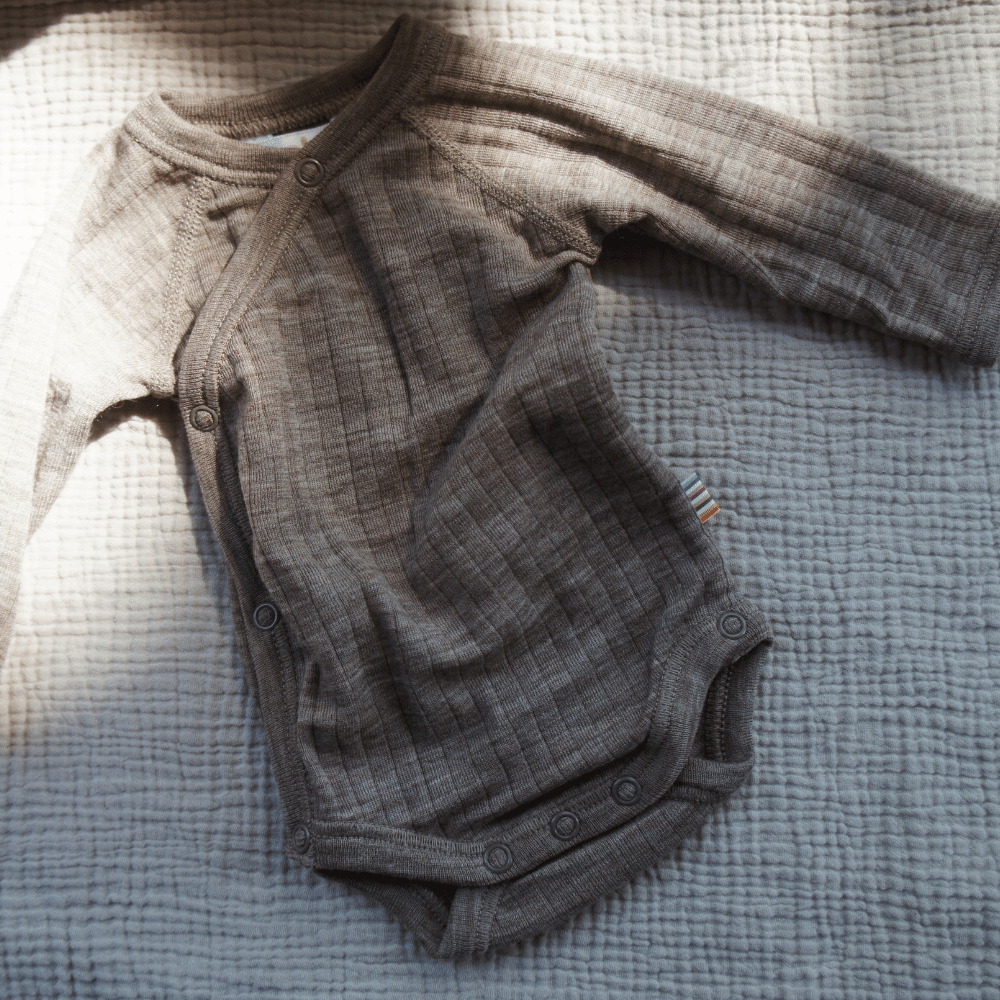 Joha Cross-over body - Long sleeve - 100% Wool Rompers Natural / 50