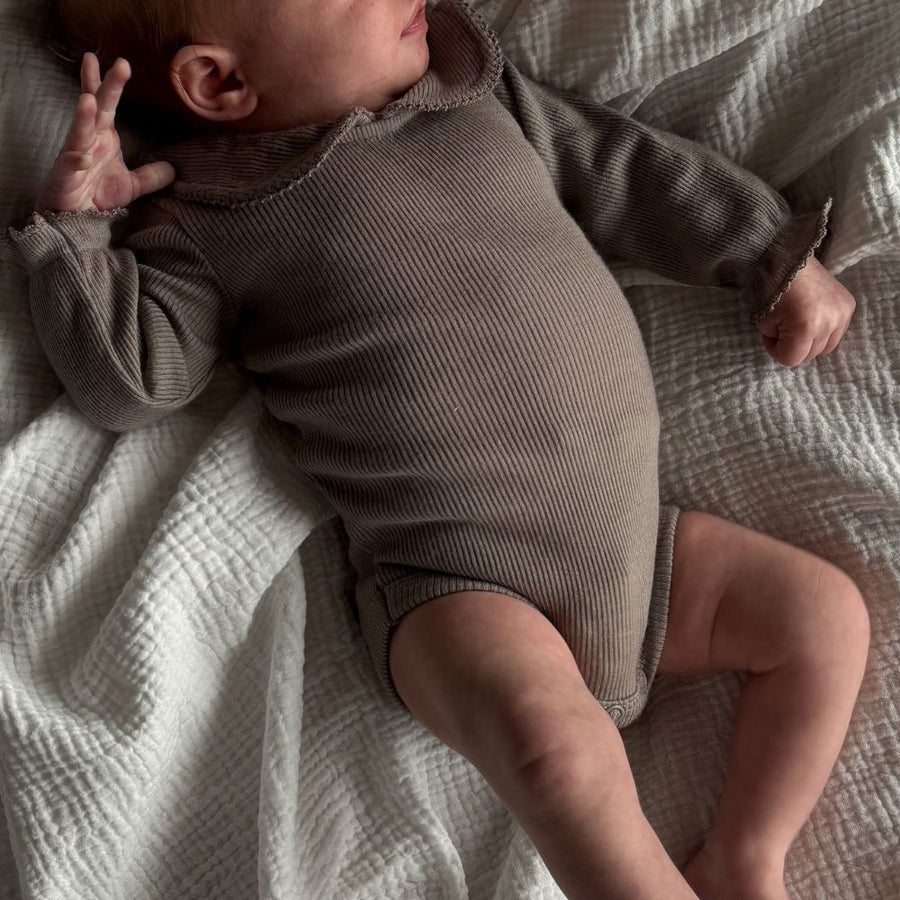 Tothemoon ☾ - Collar Body - Long sleeve - 100% Wool - Rib - Taupe