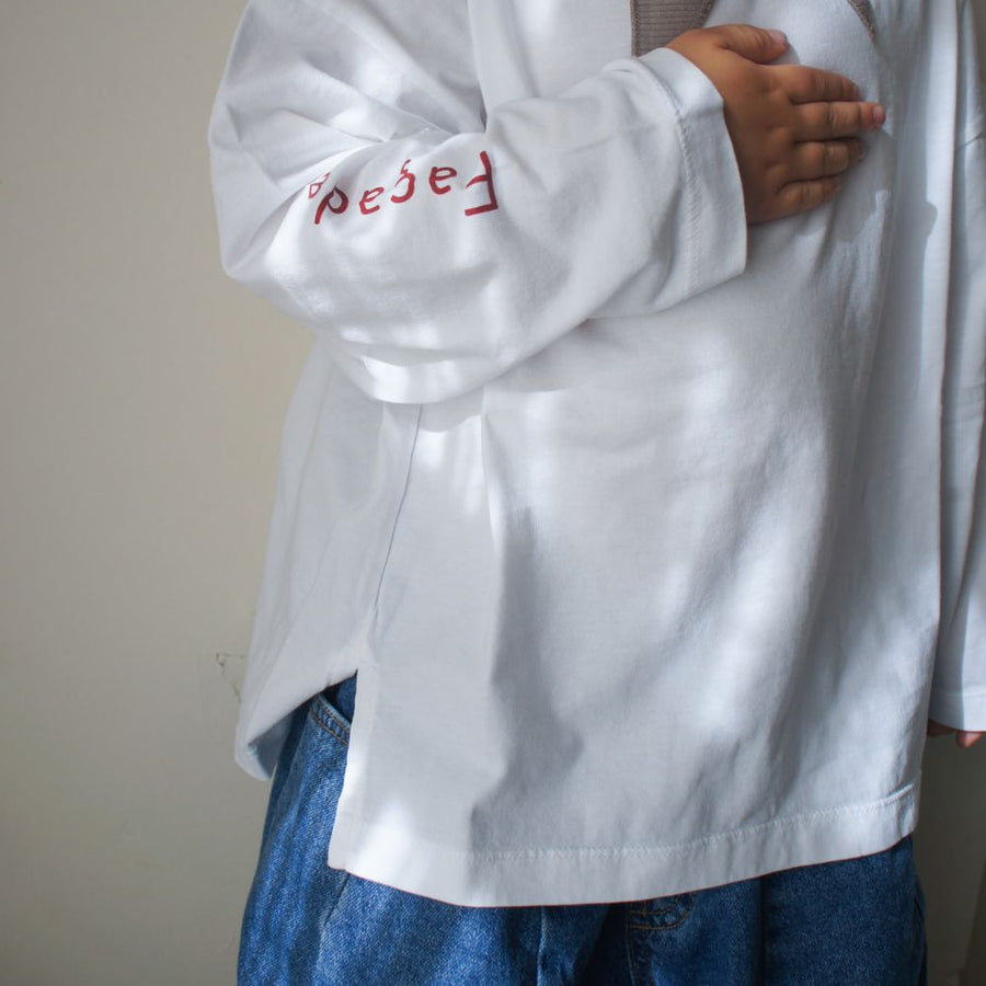 Wide Long Sleeve Tee - White