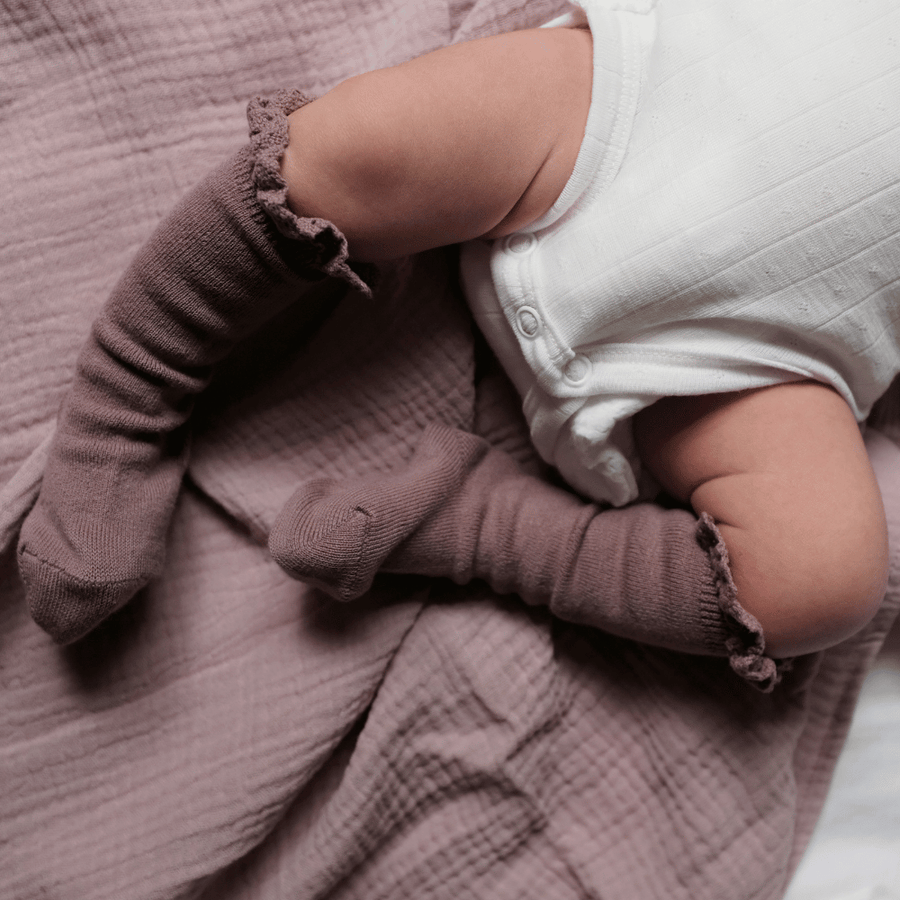 Ruffle Knee Socks - Earthy Colors