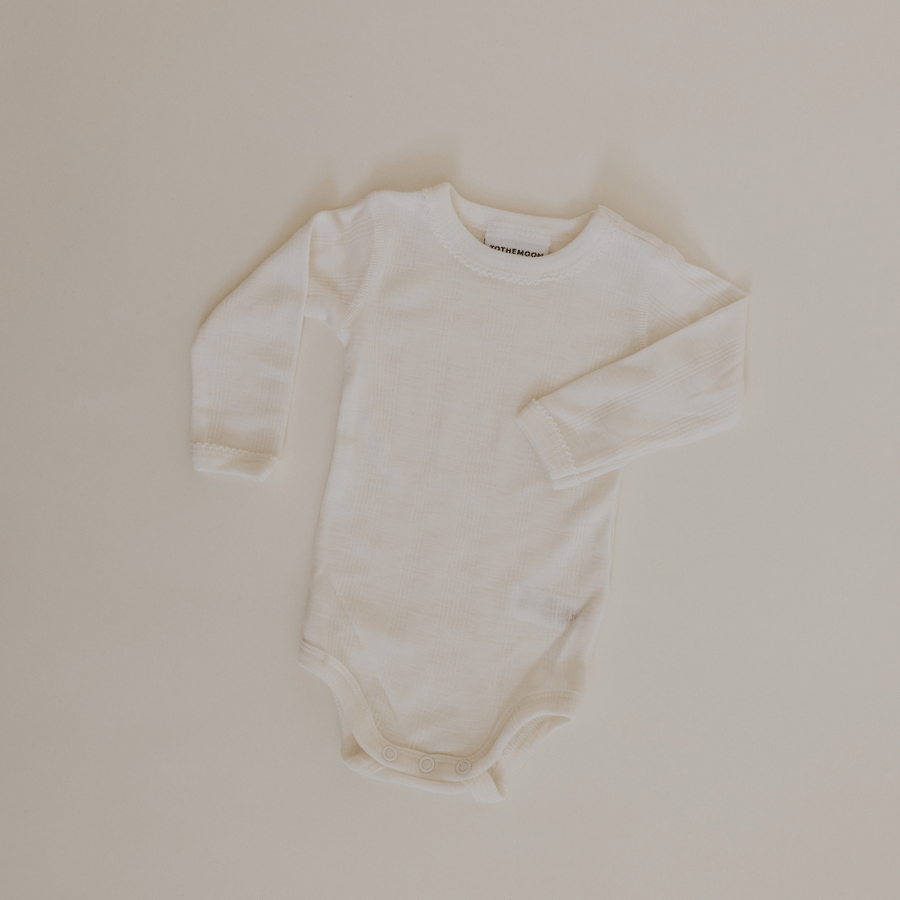 Tothemoon ☾ - Body - Long sleeve - Wool & silk - Natural - Lange mouwen romper - Newborn clothing - Baby kleding - Wol & zijde - Zoenvoorgust.com