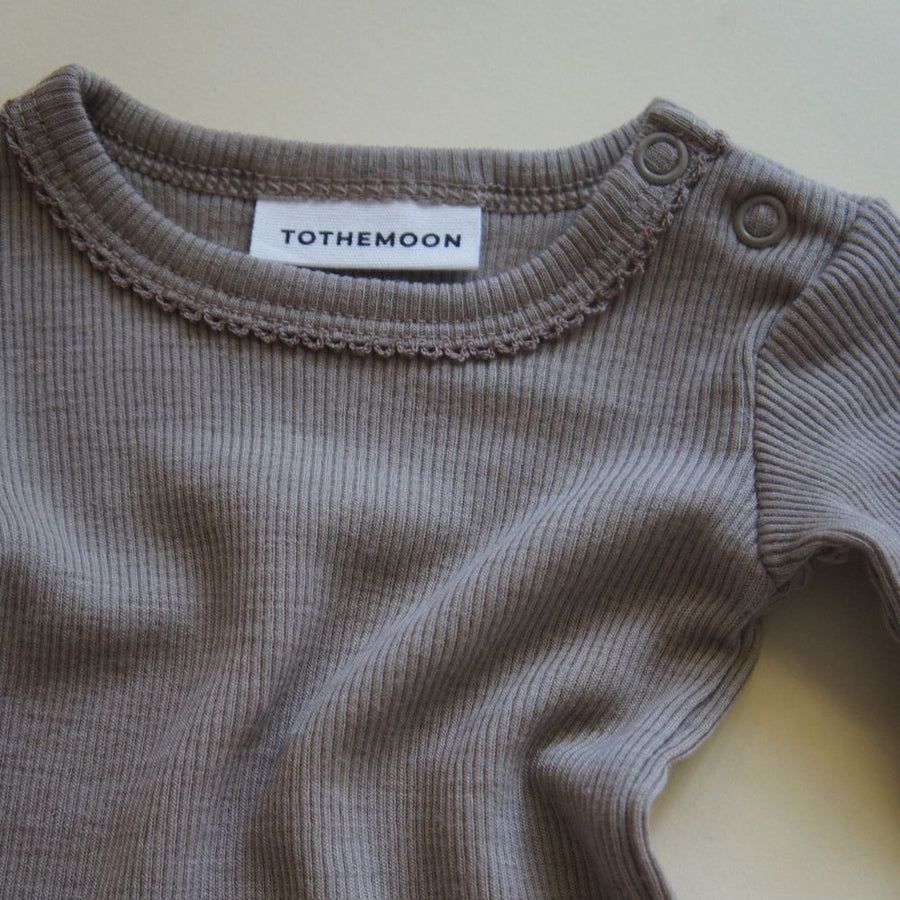 Tothemoon ☾ - Body - Long sleeve - 100% Wool - Rib - Taupe