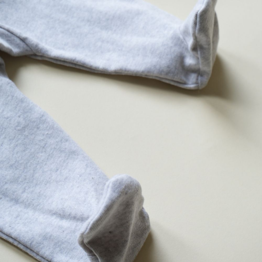 Tothemoon ☾ - Footed baby pants - Organic cotton - Light grey