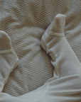 Tothemoon ☾ - Baby broekje met voetjes - Wol & zijde - Pointelle