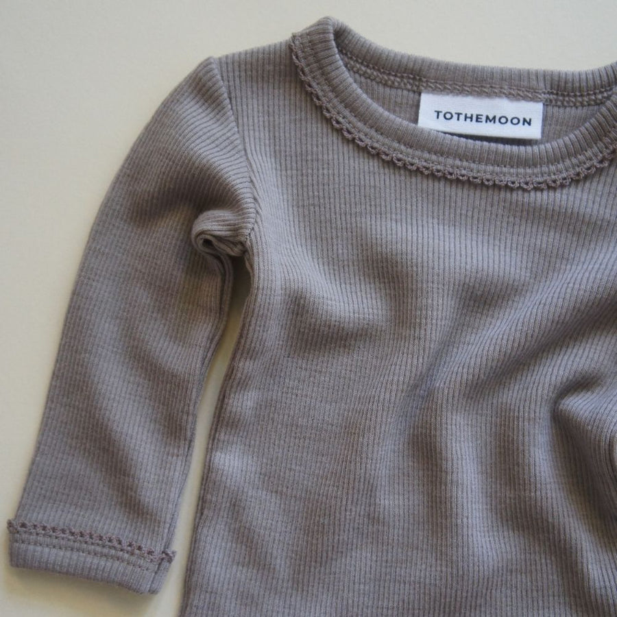 Tothemoon ☾ - Body - Long sleeve - 100% Wool - Rib - Taupe