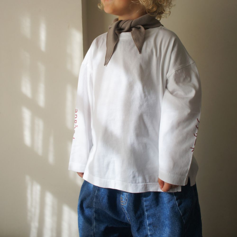 Wijd Lange Mouwen T-shirt - Wit