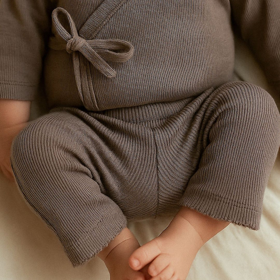 Tothemoon ☾ - Baby pants - 100% Wool - Rib - Taupe