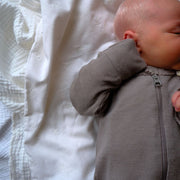 Tothemoon ☾ - Sleep suit - 2 in 1 Foot - With zipper - 100% Wool - Rib - Taupe