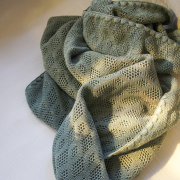 Baby blanket - 100% Merino wool - Sage