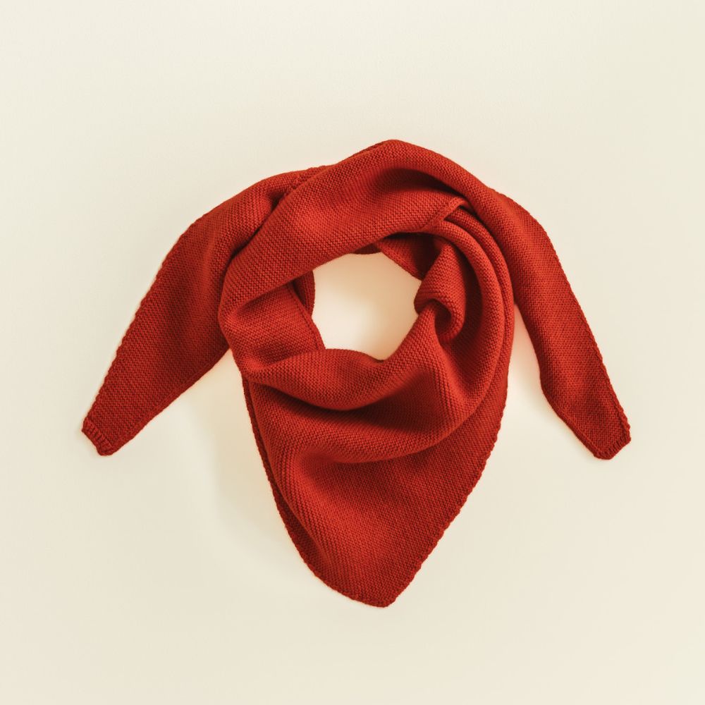 Hvid - Triangel Sjaal - 100% Merino wol