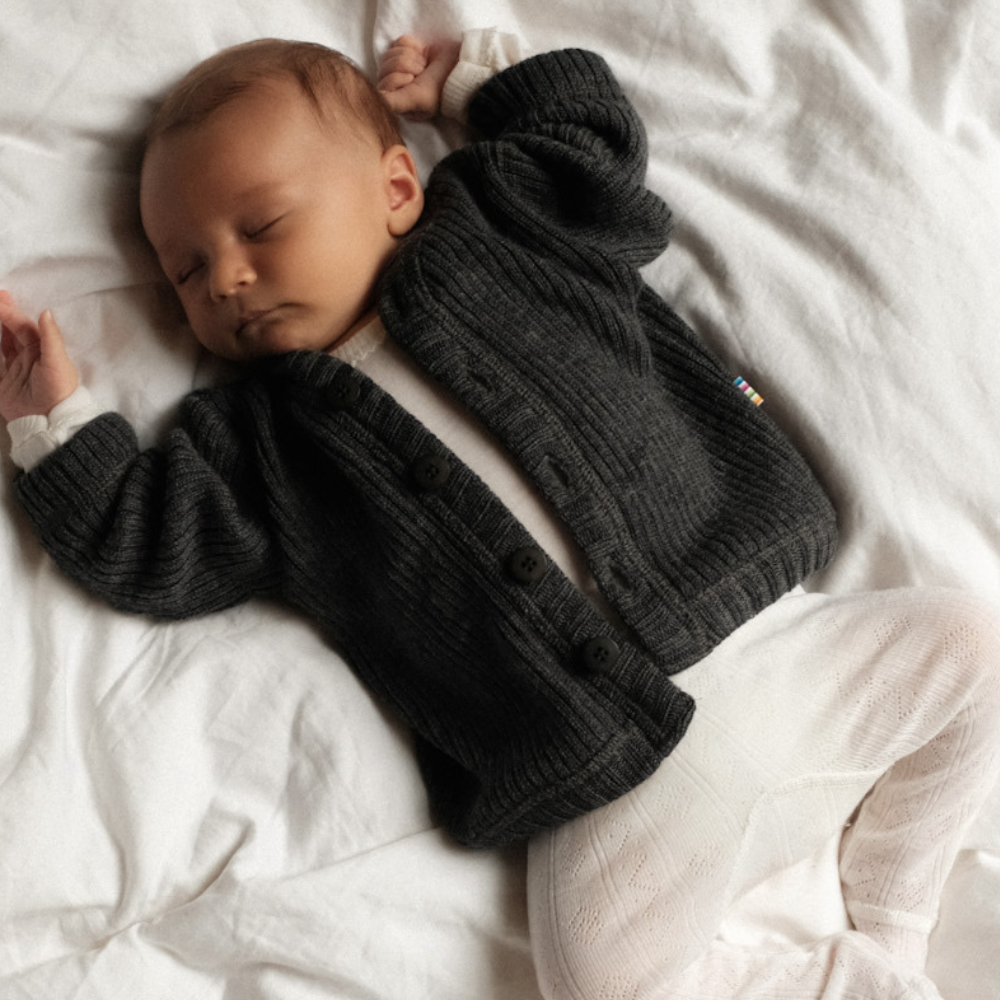 Joha Cardigan - Ribbed - 100% Wool - Dark Grey Clothing 50