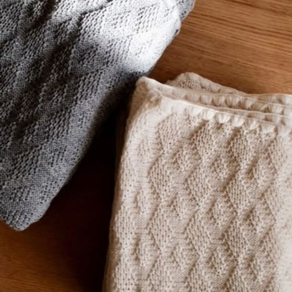 Baby blanket - 100% Merino wool - Natural