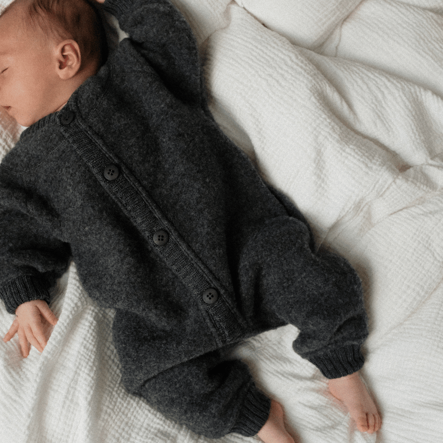 Babypakje - 100% Wol fleece - Dark Grey