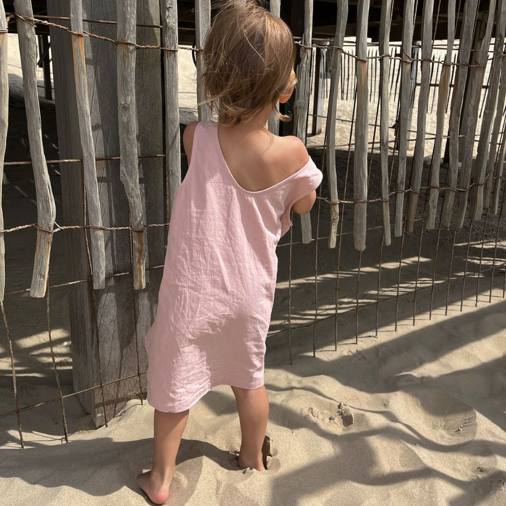 Tothemoon ☾ -  Ziggy jurk - Laag uitgsneden rug - 100% Katoen - Handgemaakt in Nederland - Old Rose