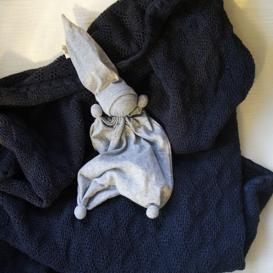 Baby blanket - 100% Merino wool - Indigo