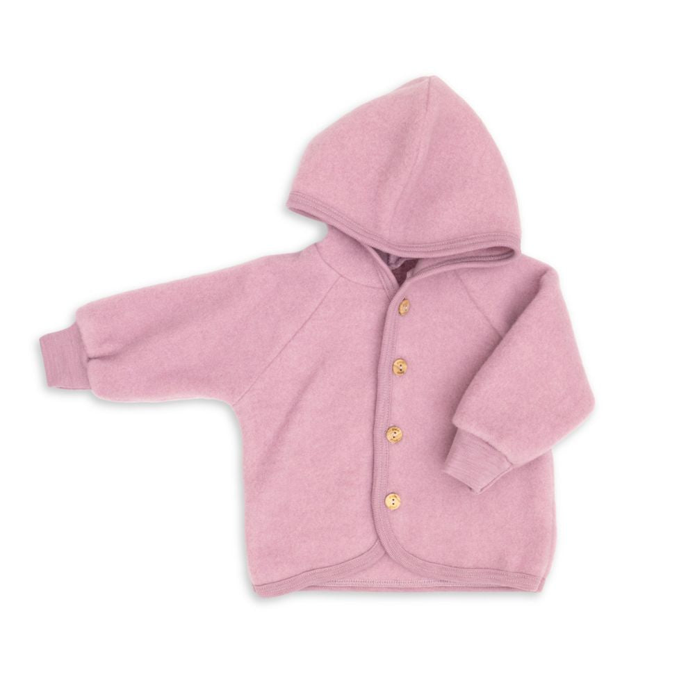 Hooded jacket - 100% Virgin wool - Oversized fit - Rosewood Melange