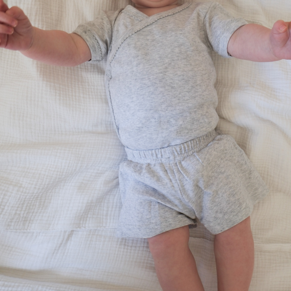 Tothemoon ☾ - Baby shorts - Organic cotton - Light grey