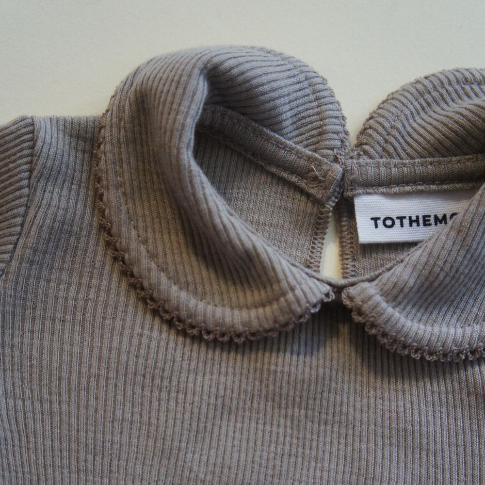 Tothemoon ☾ - Collar Body - Long sleeve - 100% Wool - Rib - Taupe