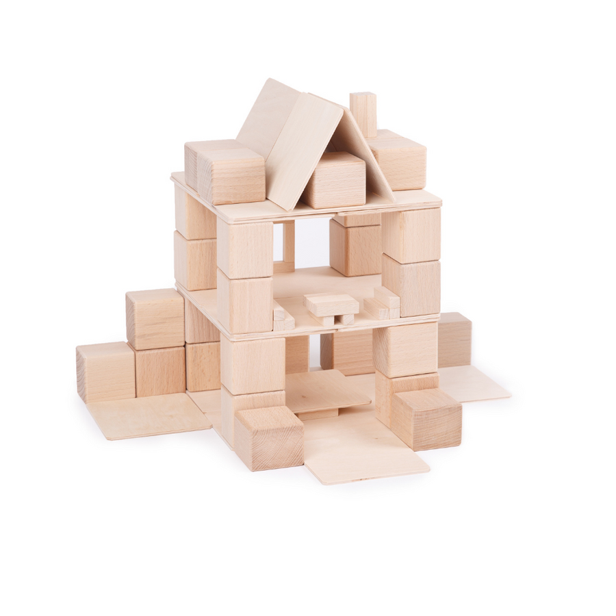 Just Blocks - Wooden blocks - Small - Set of 68 - Houten blokken - Zoenvoorgust.com