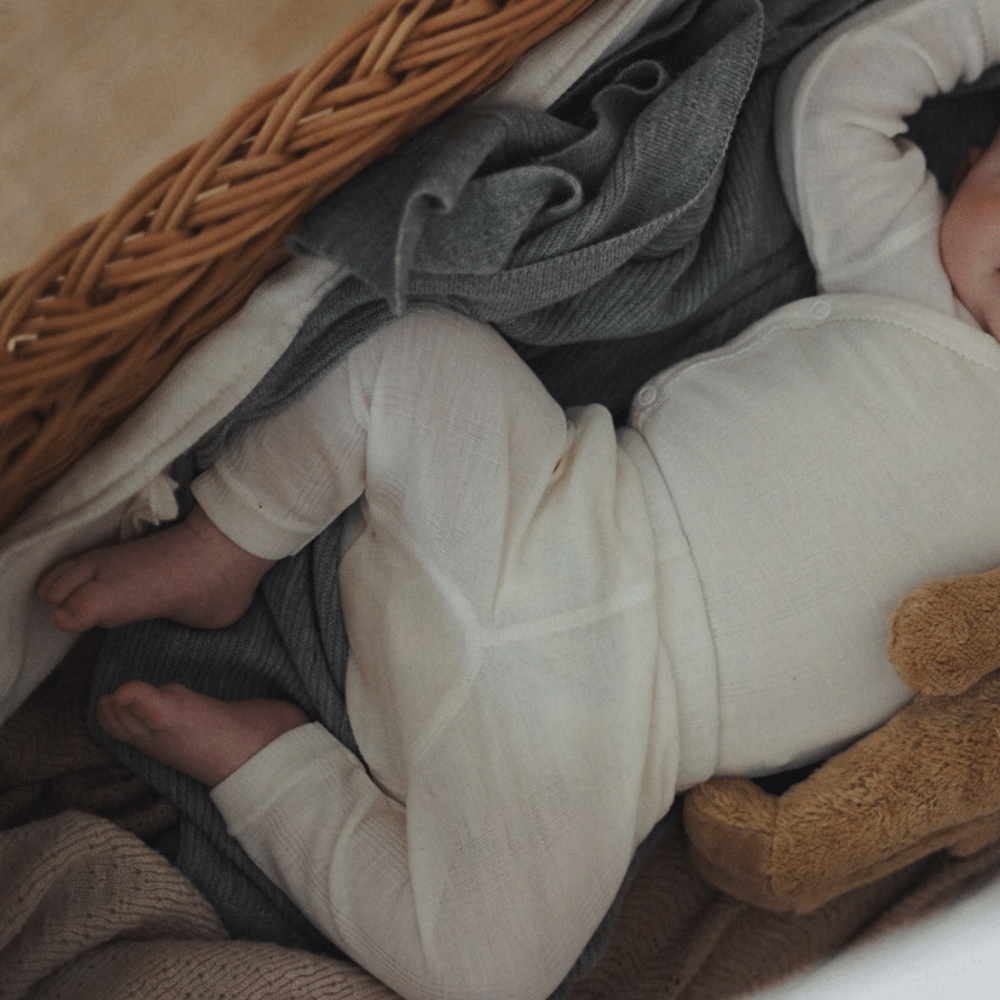 Tothemoon ☾ Tothemoon ☾ - Baby pants - Wool & silk - Needle pattern - Natural Clothing 50