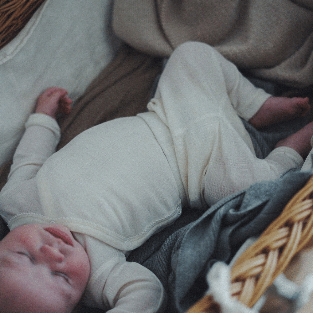 Tothemoon ☾ Tothemoon ☾ - Baby pants - Wool & silk - Needle pattern - Natural Clothing 50