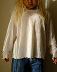 Tothemoon ☾ - Shirt - Wide fit - Long sleeve - Curled ends - Wool & silk - Pointelle