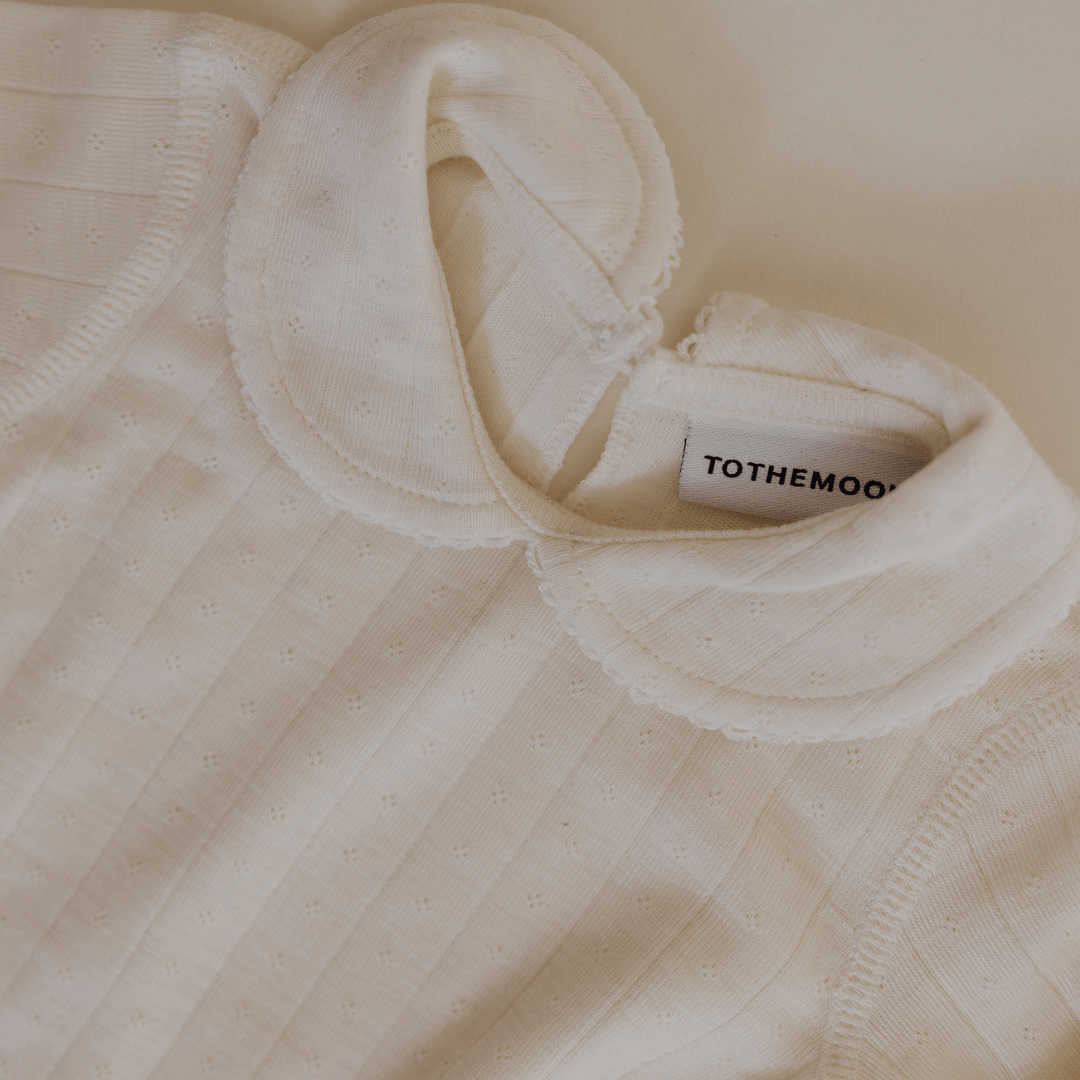 Tothemoon ☾ Tothemoon ☾ - Collar body - Long sleeve - Curled ends - Wool & Silk - Pointelle Clothing 50