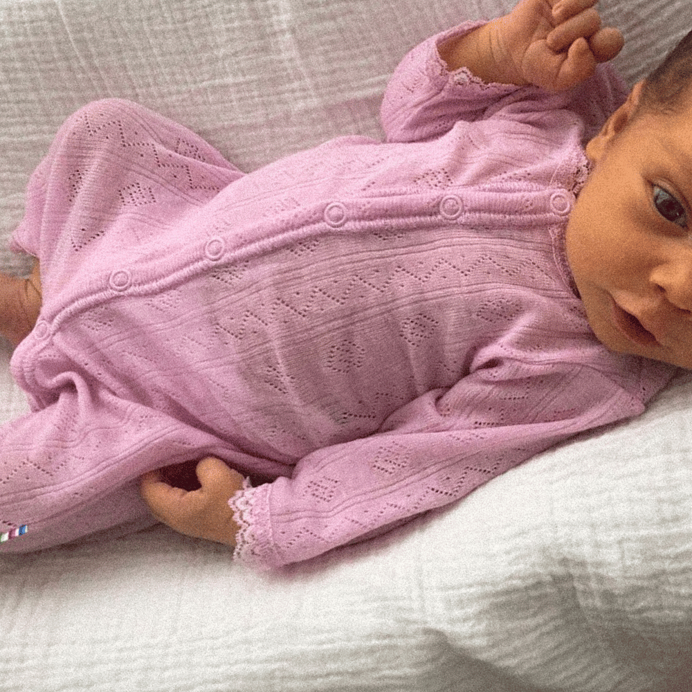 Joha Jumpsuit - Wool & Silk - Pointelle - Soft Rose Clothing 50