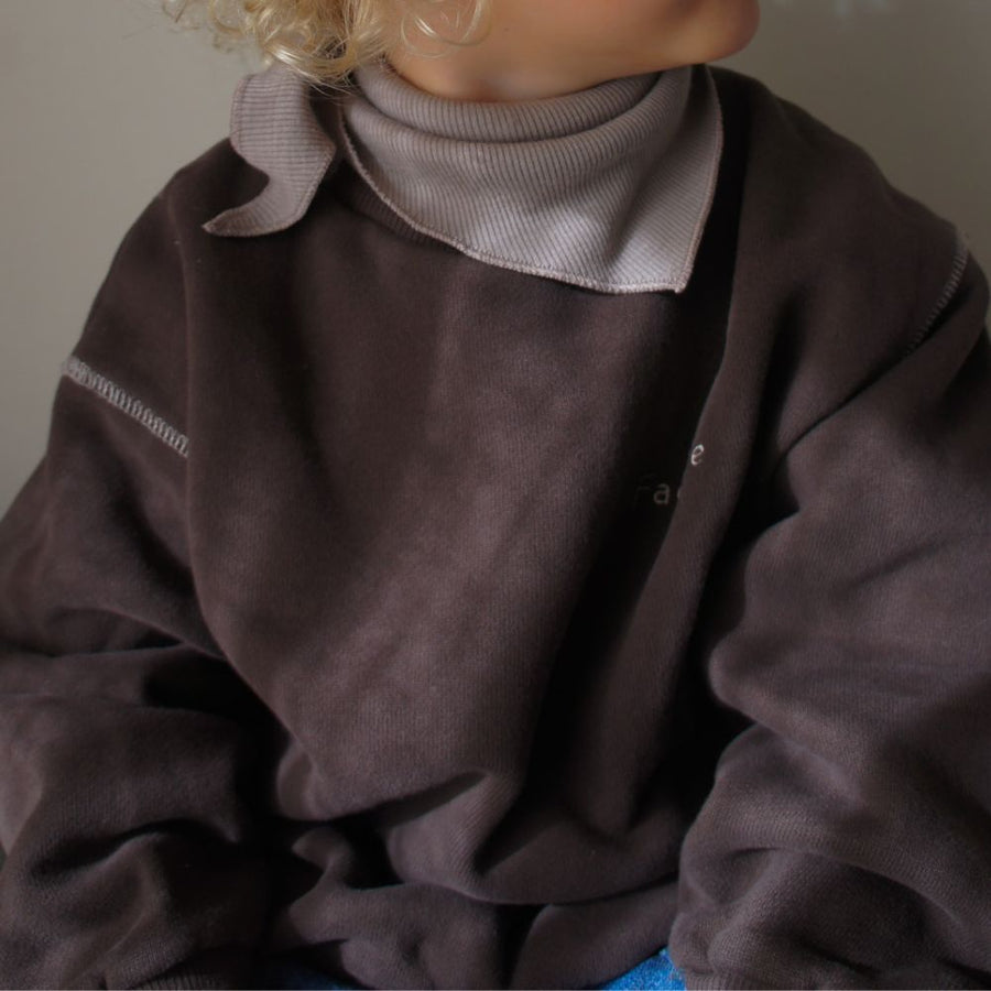 Tothemoon ☾ - Triangle Scarf - 100% Wool - Rib - Taupe