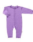 Jumpsuit - Wool & Silk - Pointelle - Purple