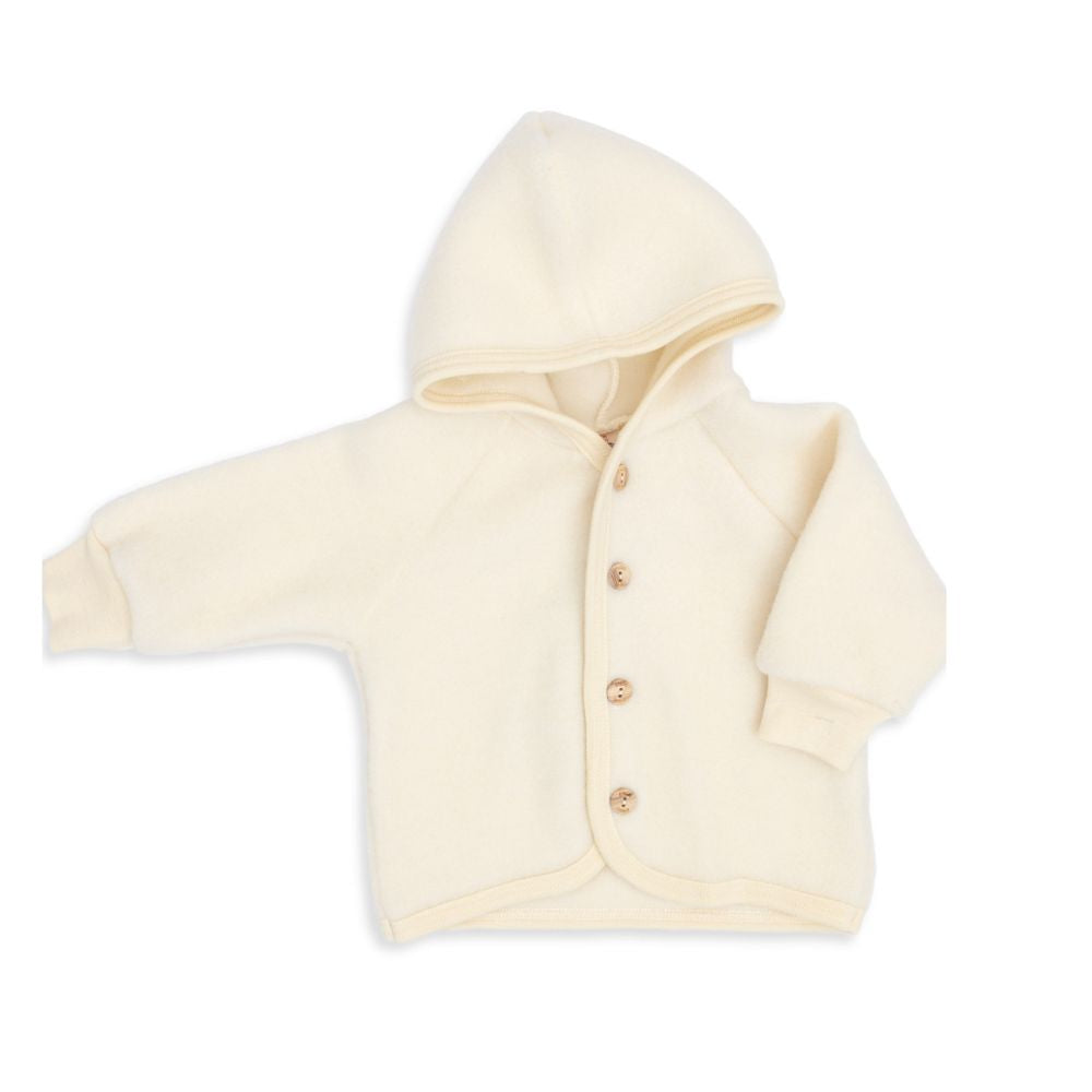 Hooded jacket - 100% Virgin Wool - Oversized fit - Natural