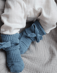 Newborn socks - 100% Organic Wool - Baby blue