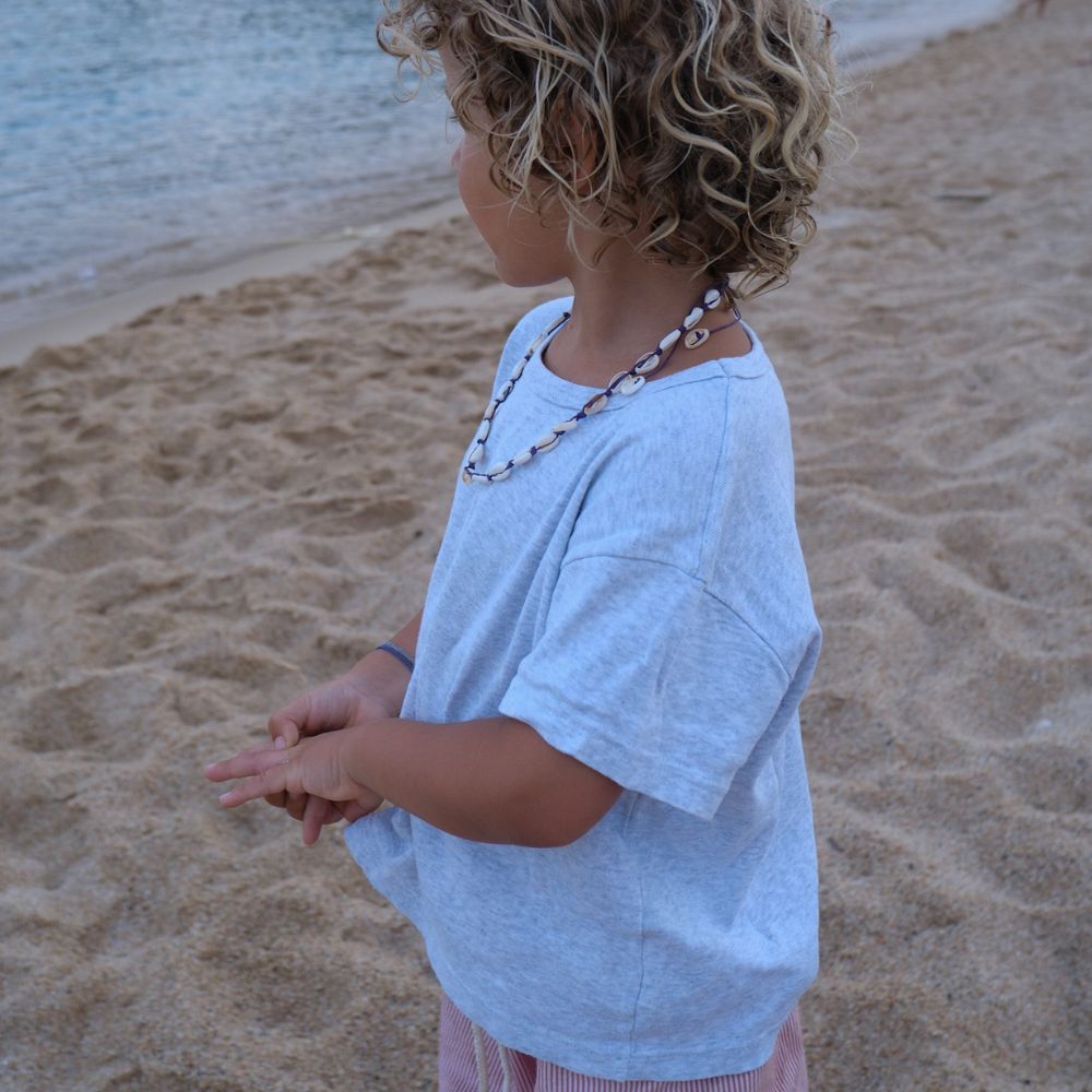 Shirt - Short sleeve - Organic cotton - Light grey