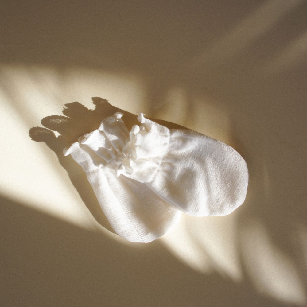 Tothemoon ☾ Tothemoon ☾ - Newborn Scratch Mittens - Wool & Silk - Pointelle Accessoires Default Title