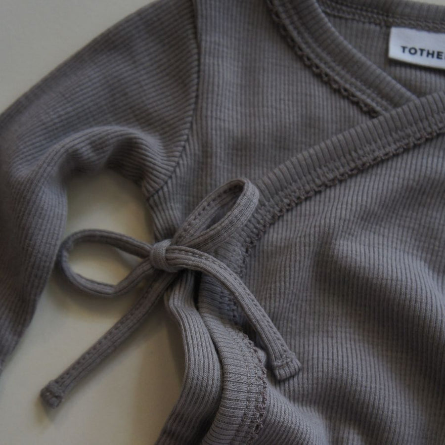 Tothemoon ☾ - Kimono Cardigan - 100% Wool - Rib - Taupe