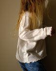 Tothemoon ☾ - Shirt - Wide fit - Long sleeve - Curled ends - Wool & silk - Pointelle