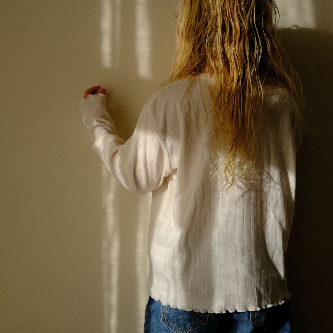 Tothemoon ☾ Tothemoon ☾ - Shirt - Wide fit - Long sleeve - Curled ends - Wool & silk - Pointelle Clothing 80