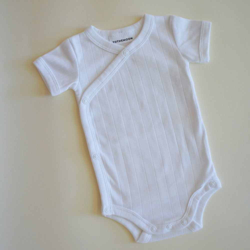 Tothemoon ☾ - Cross-over body - Short sleeve - Organic cotton - Pointelle