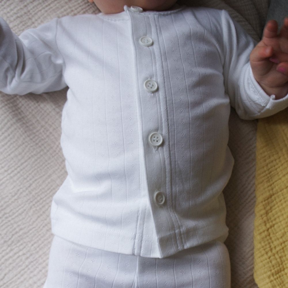 Tothemoon ☾ - Baby Cardigan - Organic cotton - Pointelle