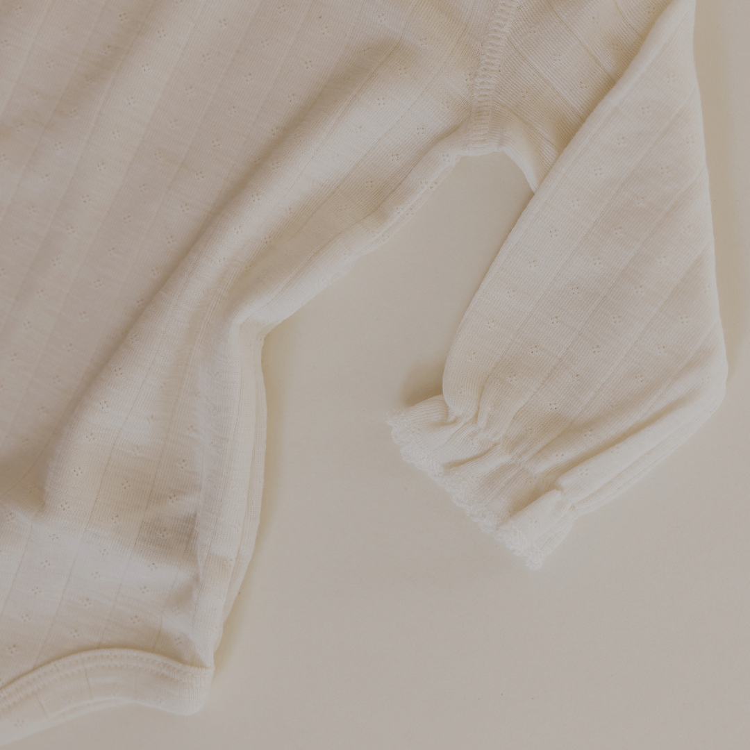 Tothemoon ☾ Tothemoon ☾ - Collar body - Long sleeve - Curled ends - Wool & Silk - Pointelle Clothing 50