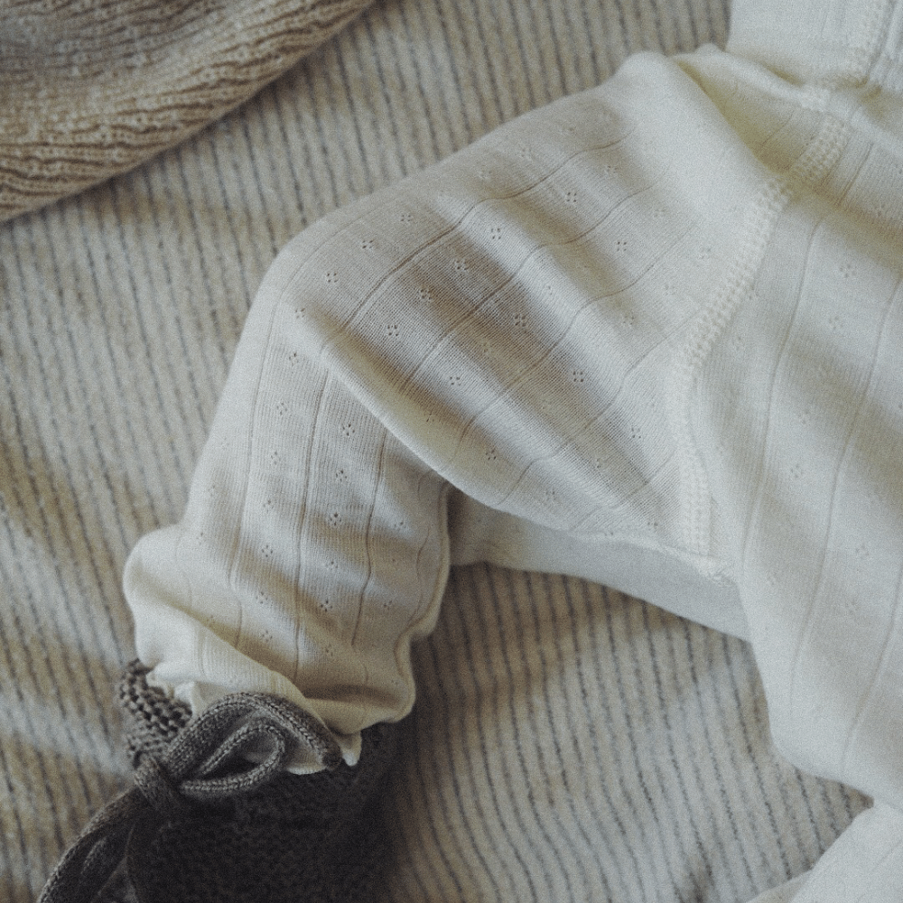 Tothemoon ☾ Tothemoon ☾ - Baby pants - Curled ends - Wool & silk - Pointelle Clothing 50