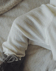 Tothemoon ☾ - Baby broekje - Gekrulde uiteinden - Wol & zijde - Pointelle