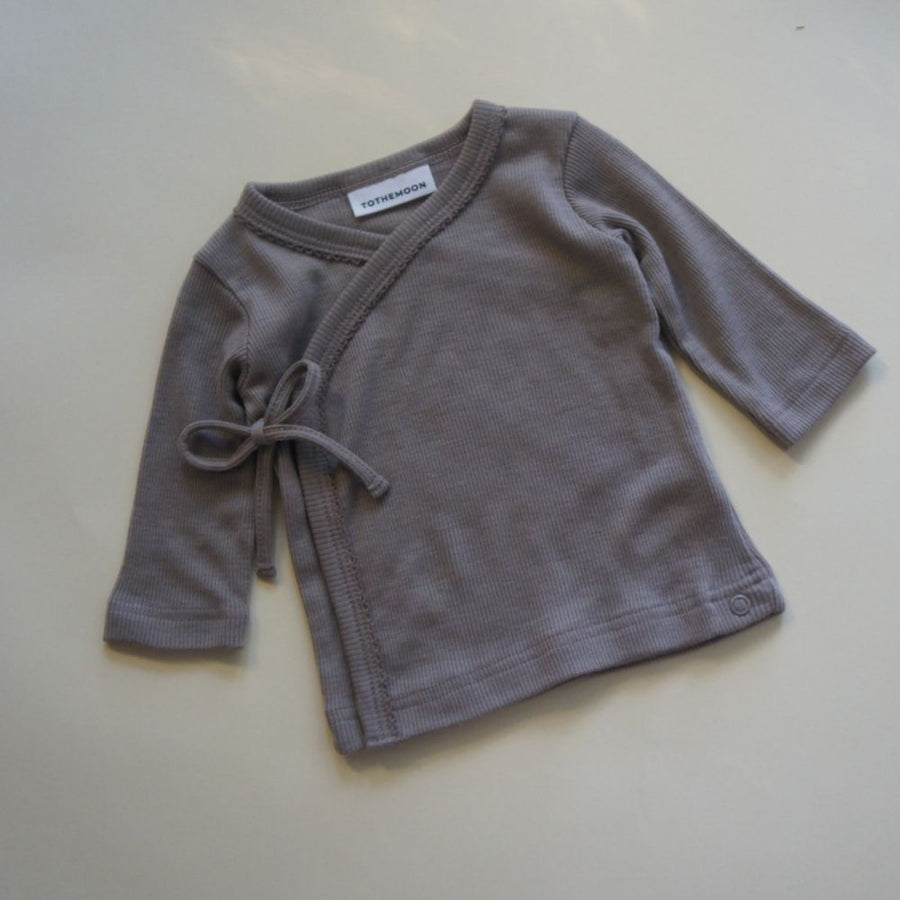 Tothemoon ☾ - Kimono Cardigan - 100% Wool - Rib - Taupe