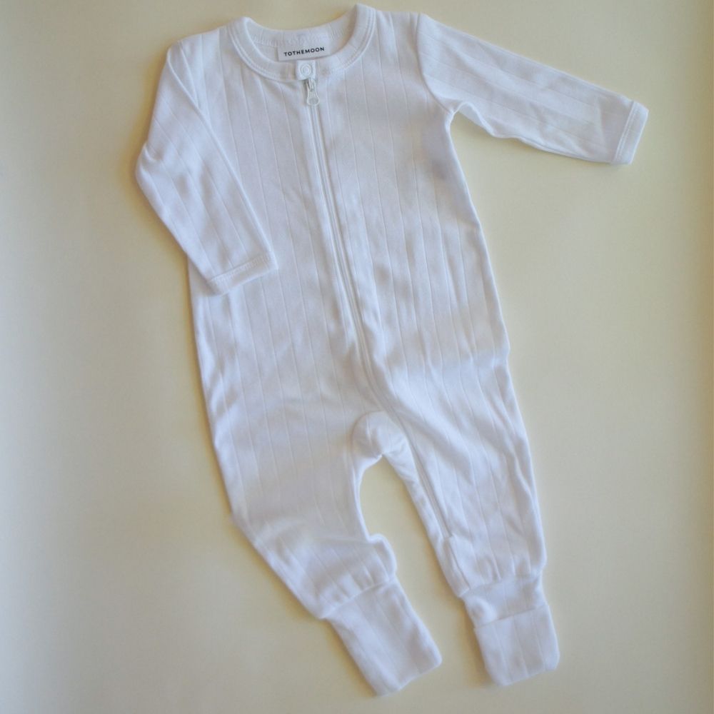 Tothemoon ☾ - Sleep suit - 2 in 1 Foot - With zipper - Organic cotton - Pointelle