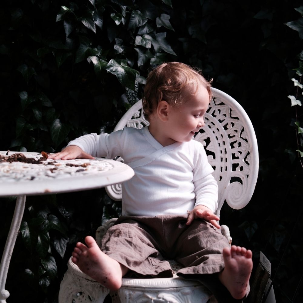 Tothemoon ☾ - Cross-over body - Long sleeve - Organic cotton - Pointelle