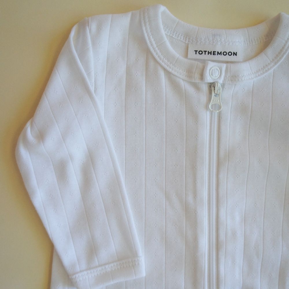 Tothemoon ☾ - Sleep suit - 2 in 1 Foot - With zipper - Organic cotton - Pointelle