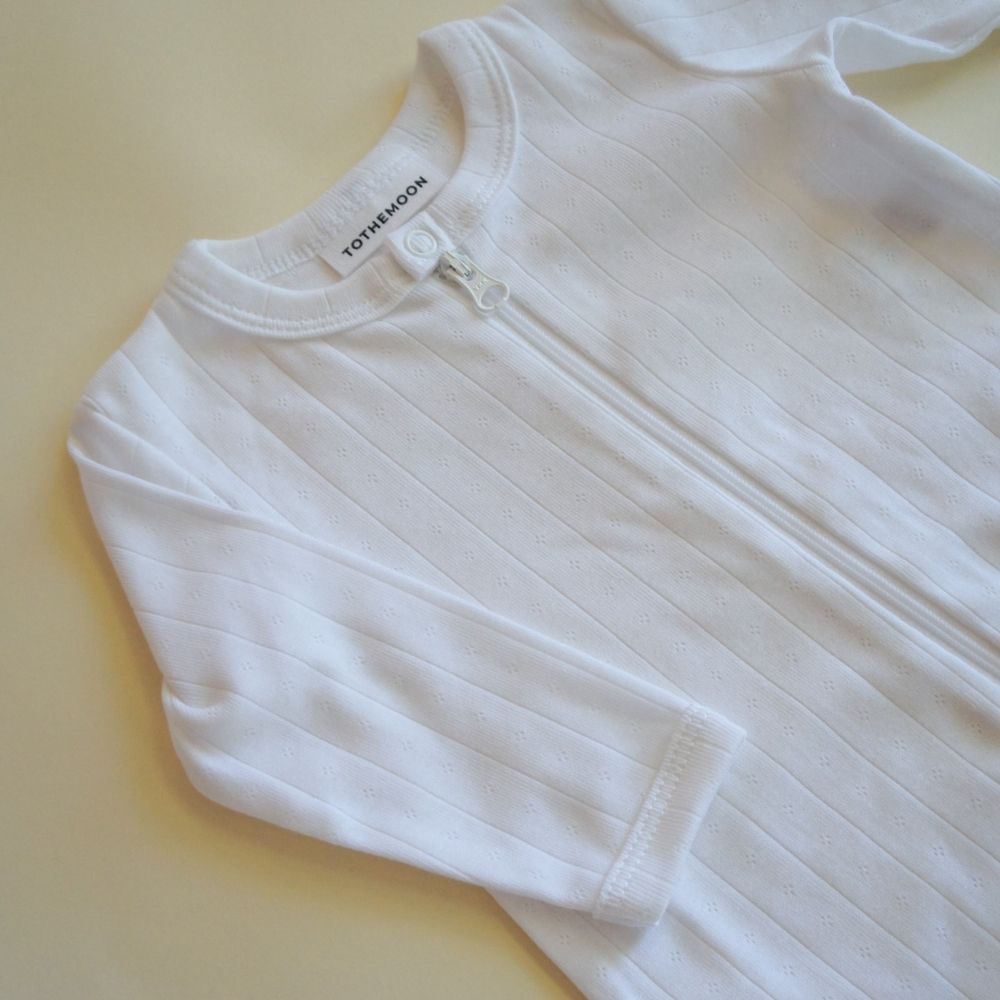 Tothemoon ☾ - Sleep suit - 2 in 1 Foot - With zipper - Organic cotton - Pointelle