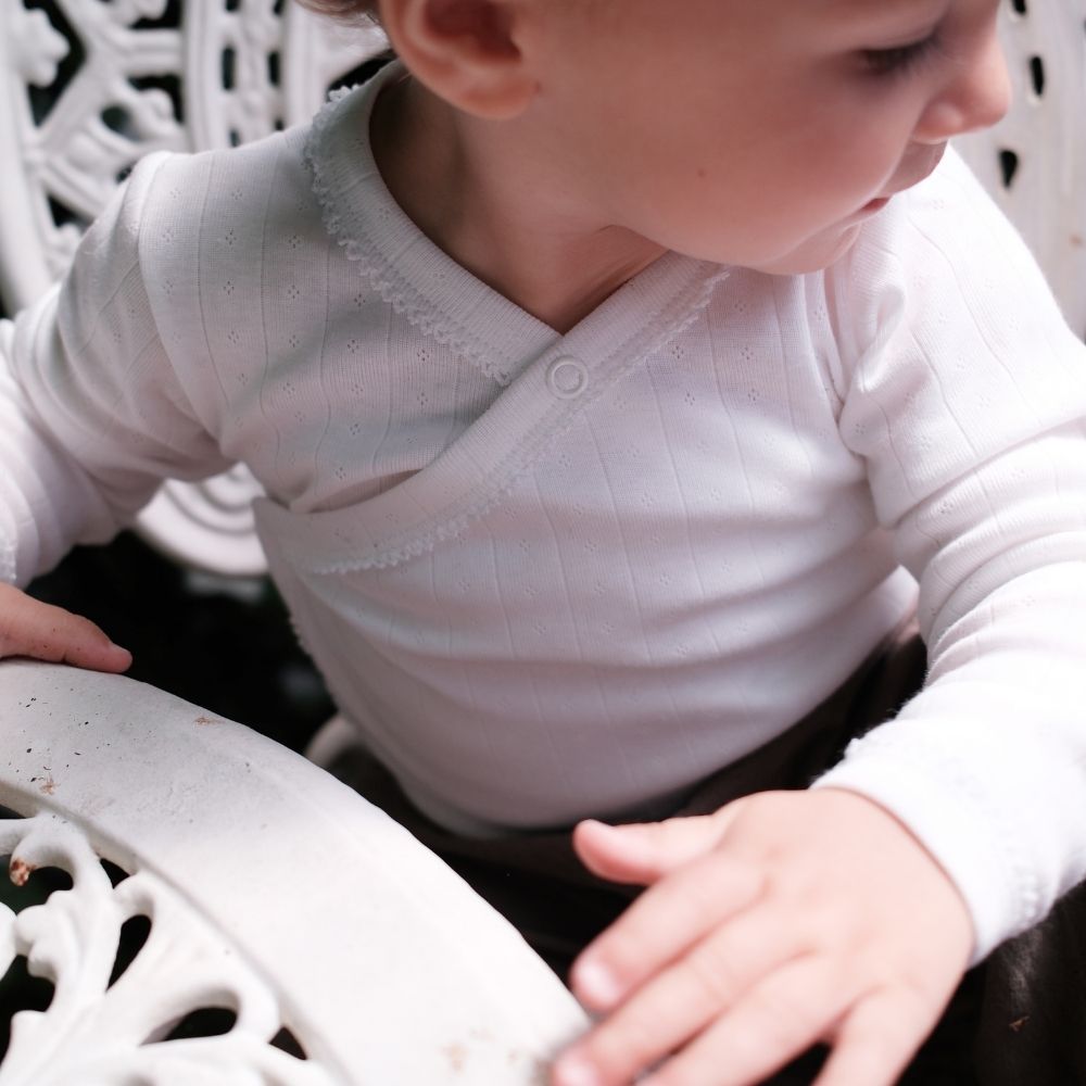 Tothemoon ☾ - Cross-over body - Long sleeve - Organic cotton - Pointelle