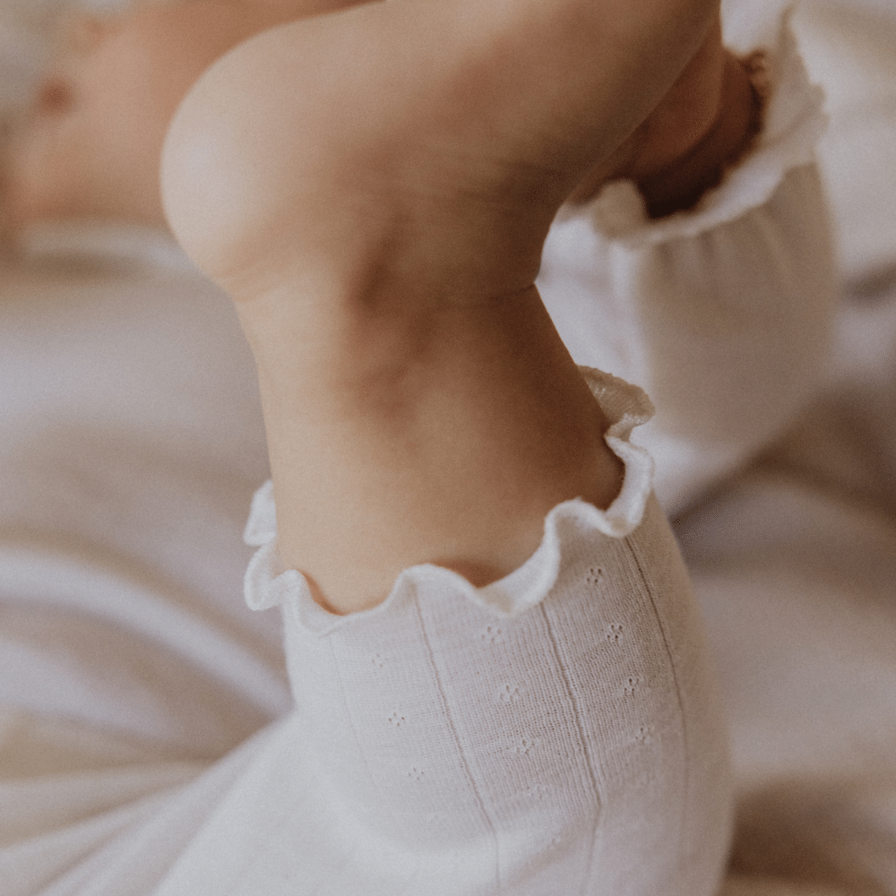 Tothemoon ☾ Tothemoon ☾ - Baby pants - Curled ends - Wool & silk - Pointelle Clothing 50